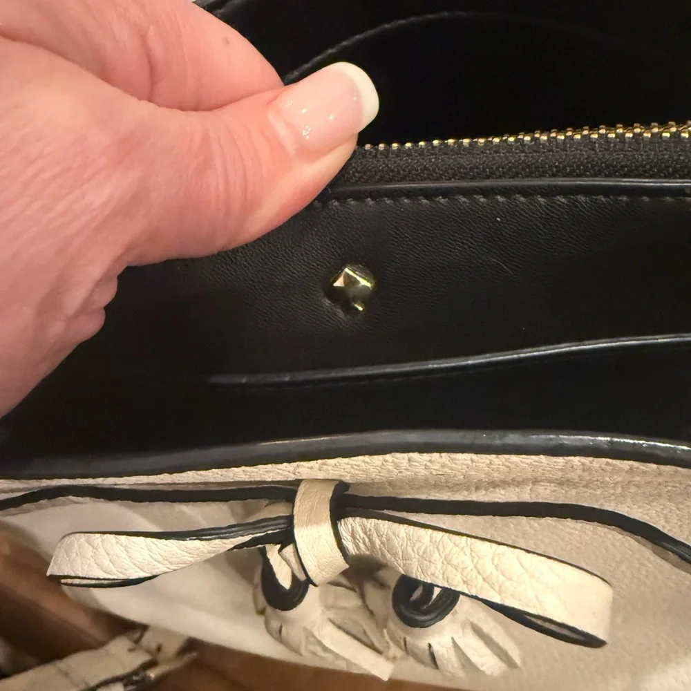 Kate Spade Cream Satchel with Tassels